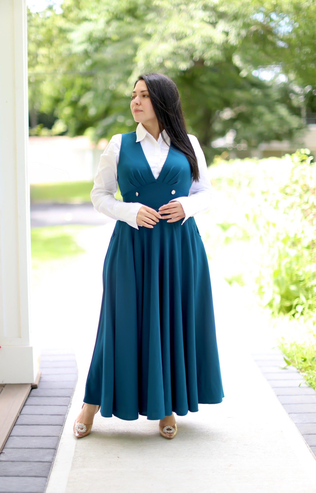 overall maxi dress Teal Jumper – Beauty In Modesty Boutique Cotton Denim Care Instructions Color:Midnight Grey OXO Tot Expandable Drawer NOV25Wk3