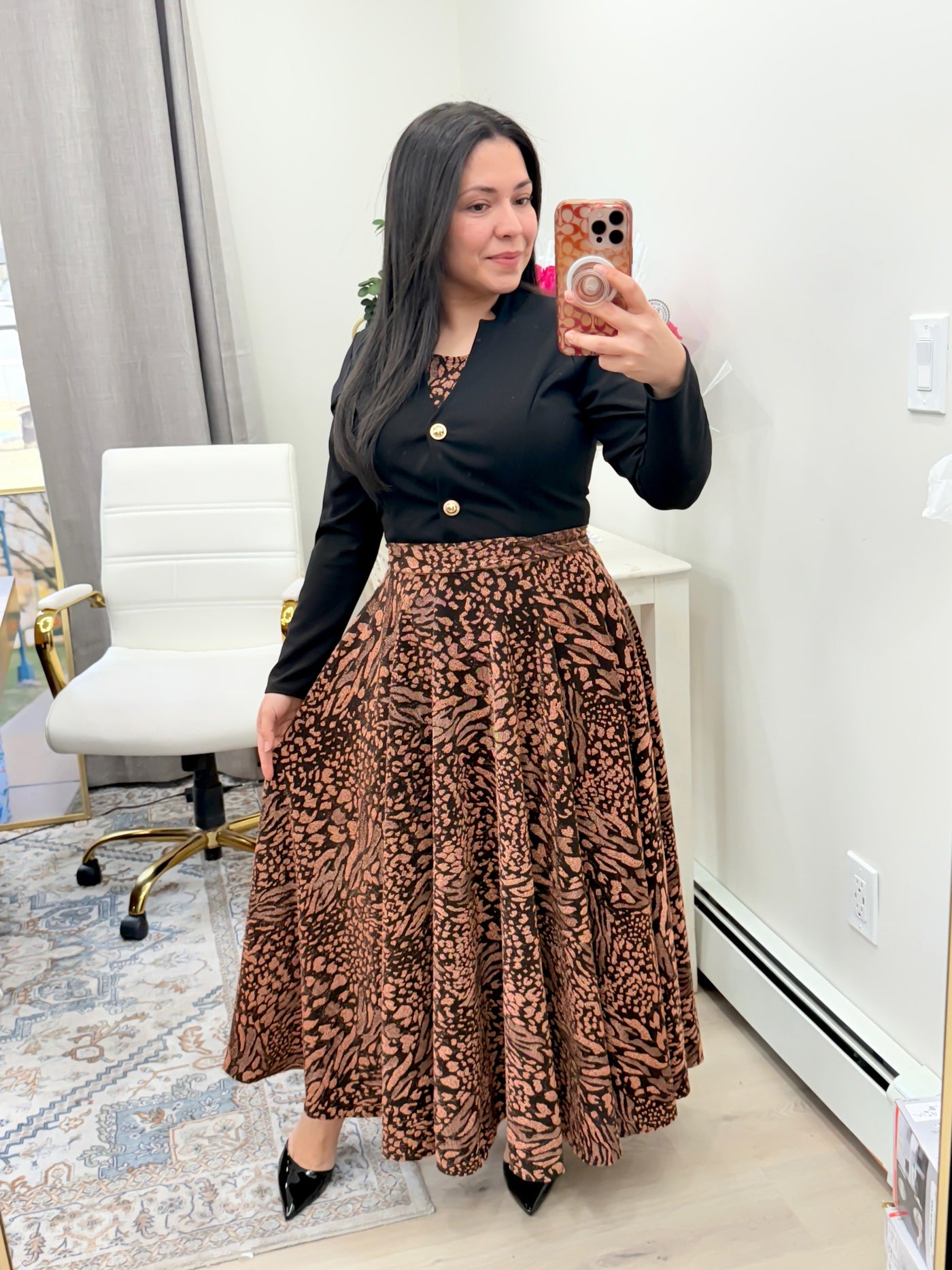 Bronze Black Maxi Dress