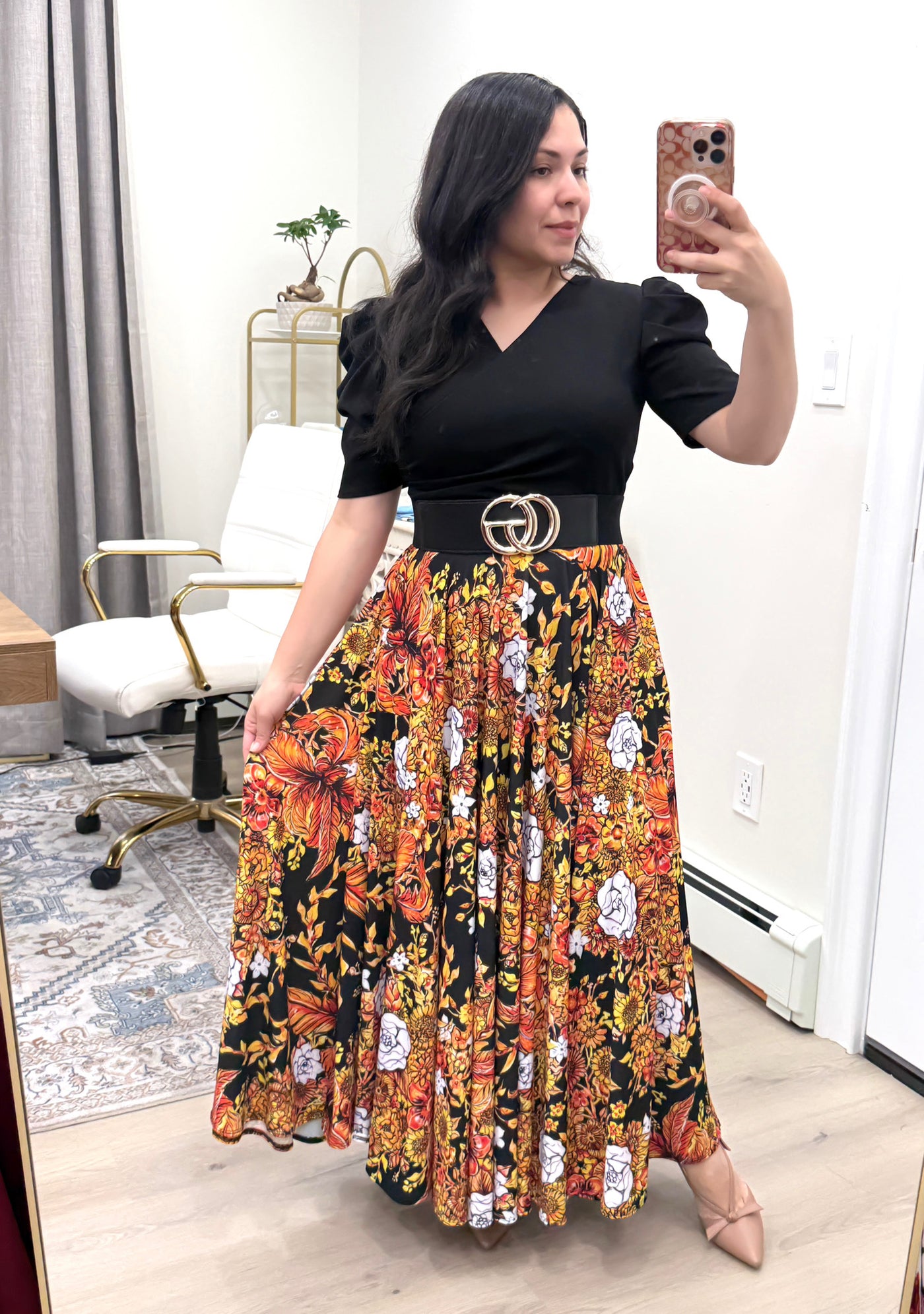 Ivanka Black Floral Maxi Dress