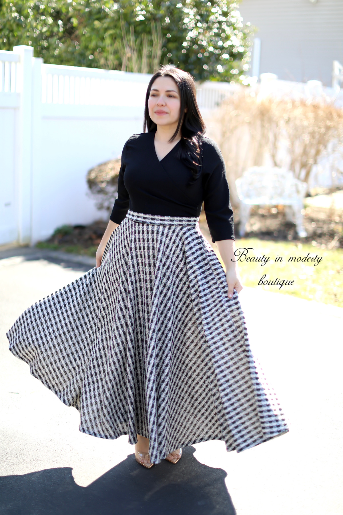 Chanel White/Black Maxi Dress