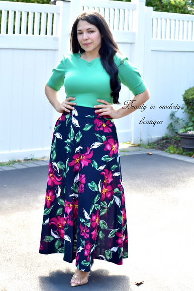 Green / Floral Promo Maxi Dress