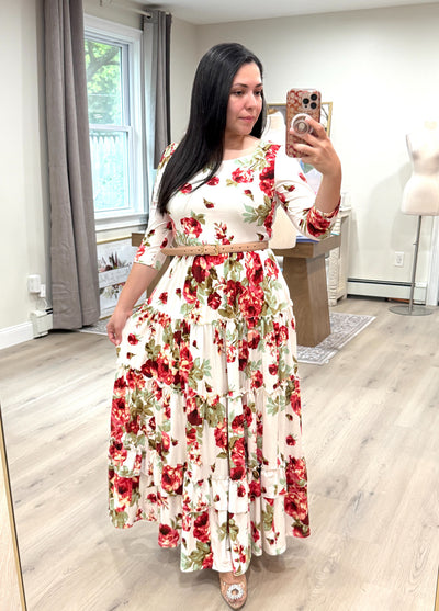 Ivory Soft Fabric Maxi Dress