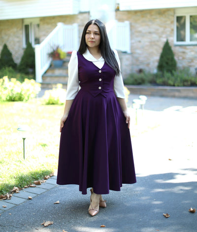Purple White Overall Maxi Dress