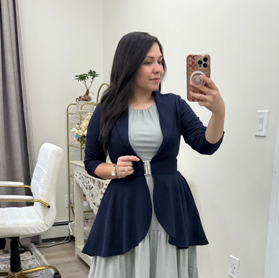 Navy High Low Blazer