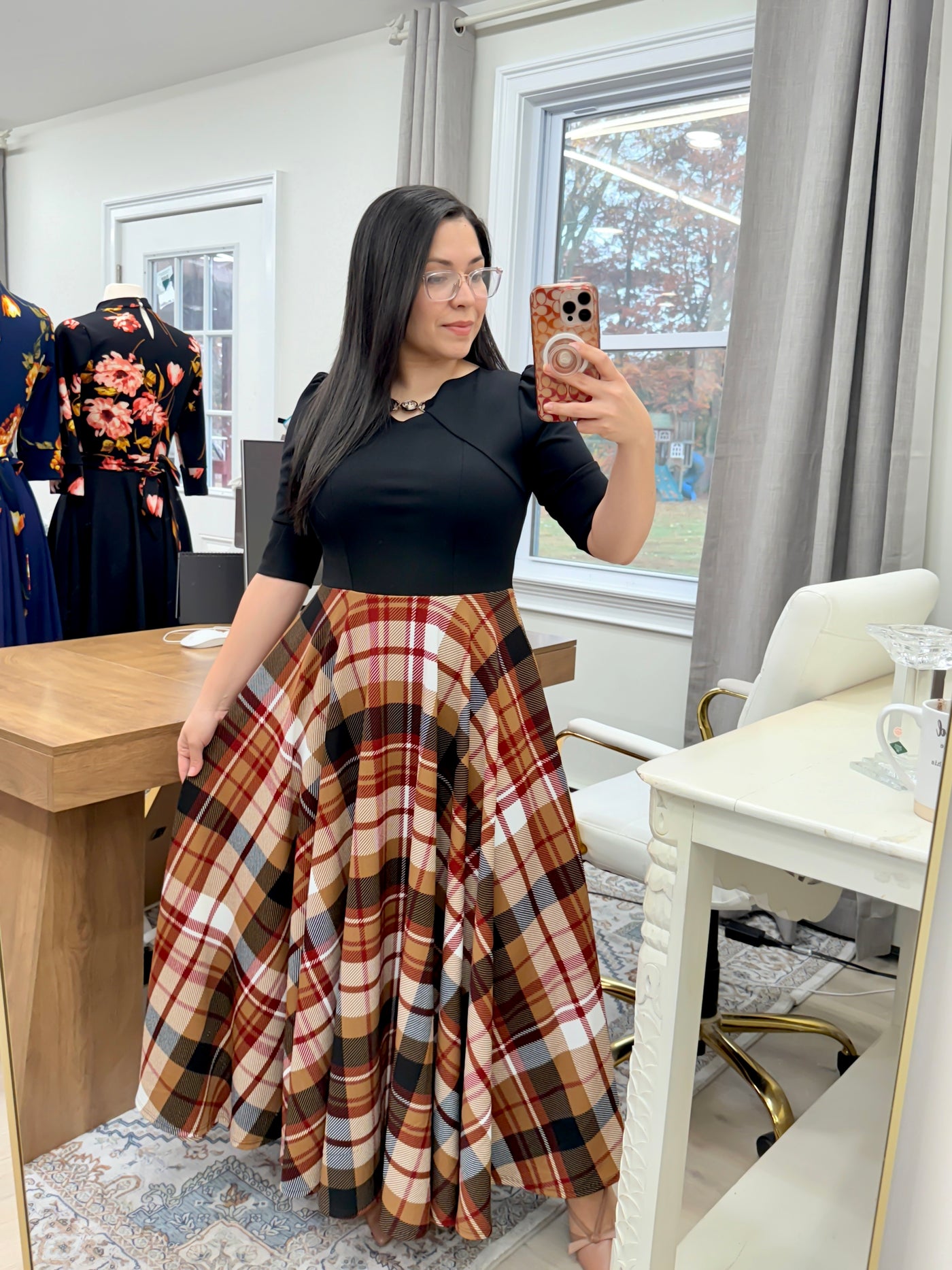 Moroccan Plaid Maxi Dress