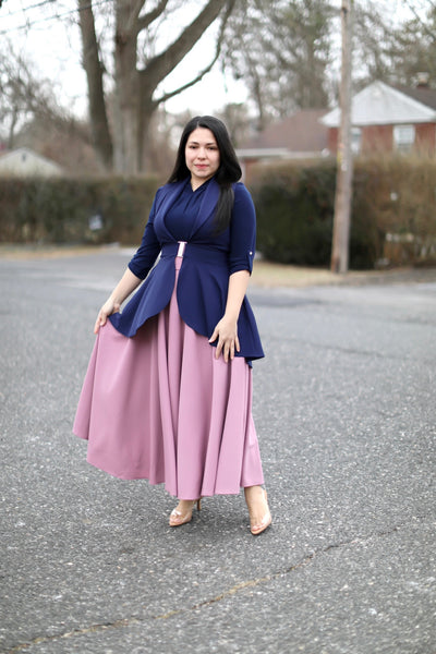 Navy High-Low Blazer