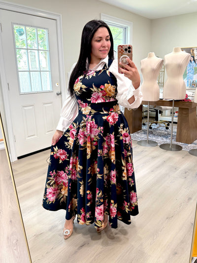 Jumper Black Floral Jumper Maxi Dress