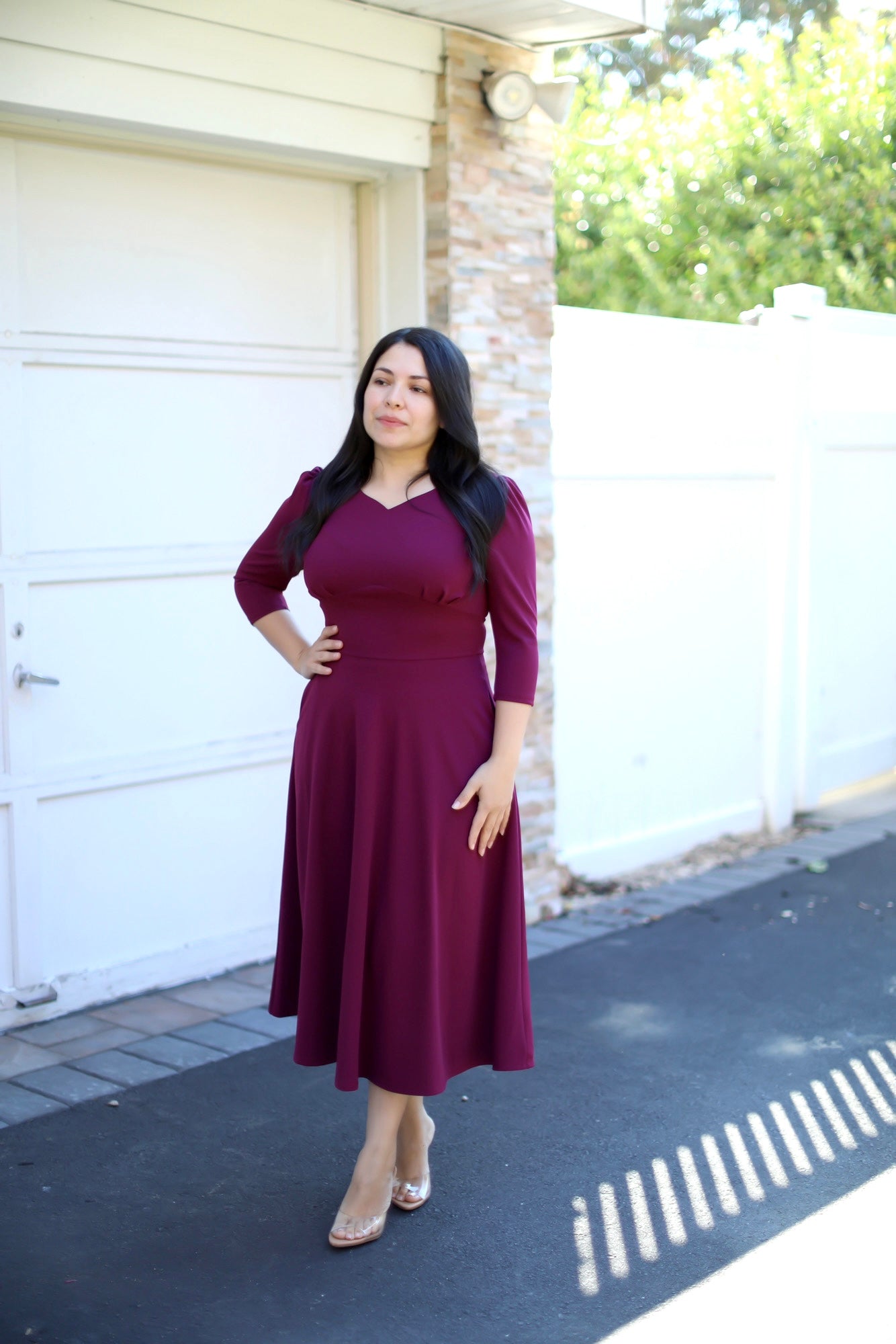 Emmie Purple Midi Dress