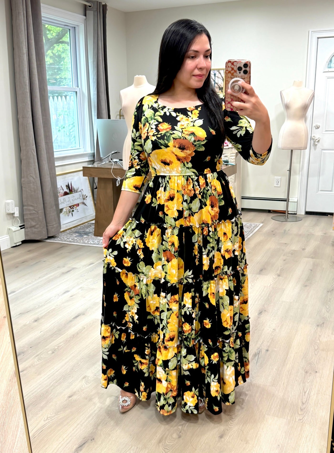 Soft Fabric Black Maxi Dress