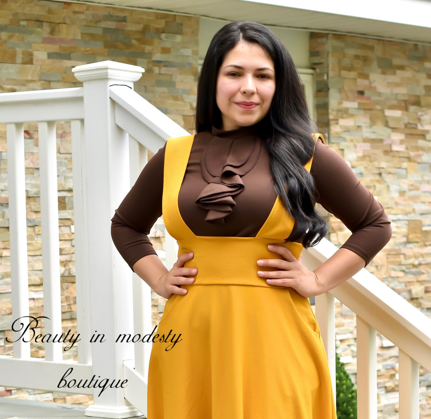 Brown Ruffled Top