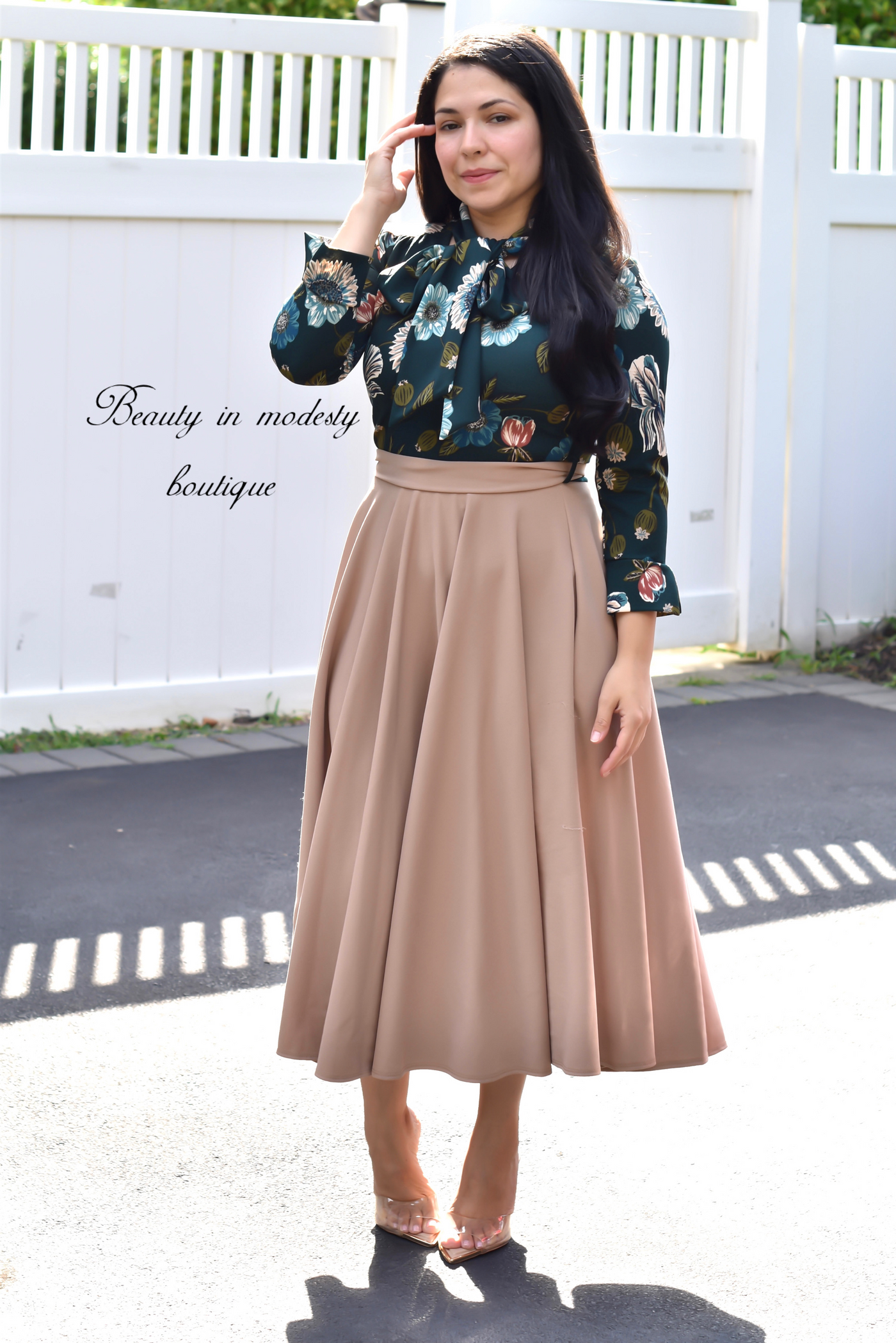 Abelina Green/ Beige Maxi Dress