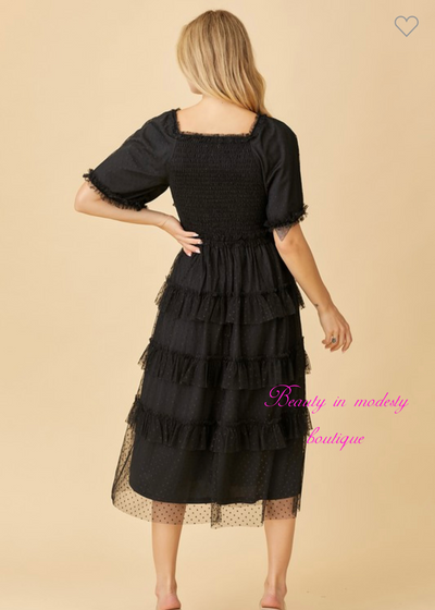 Darling Black Midi Dress