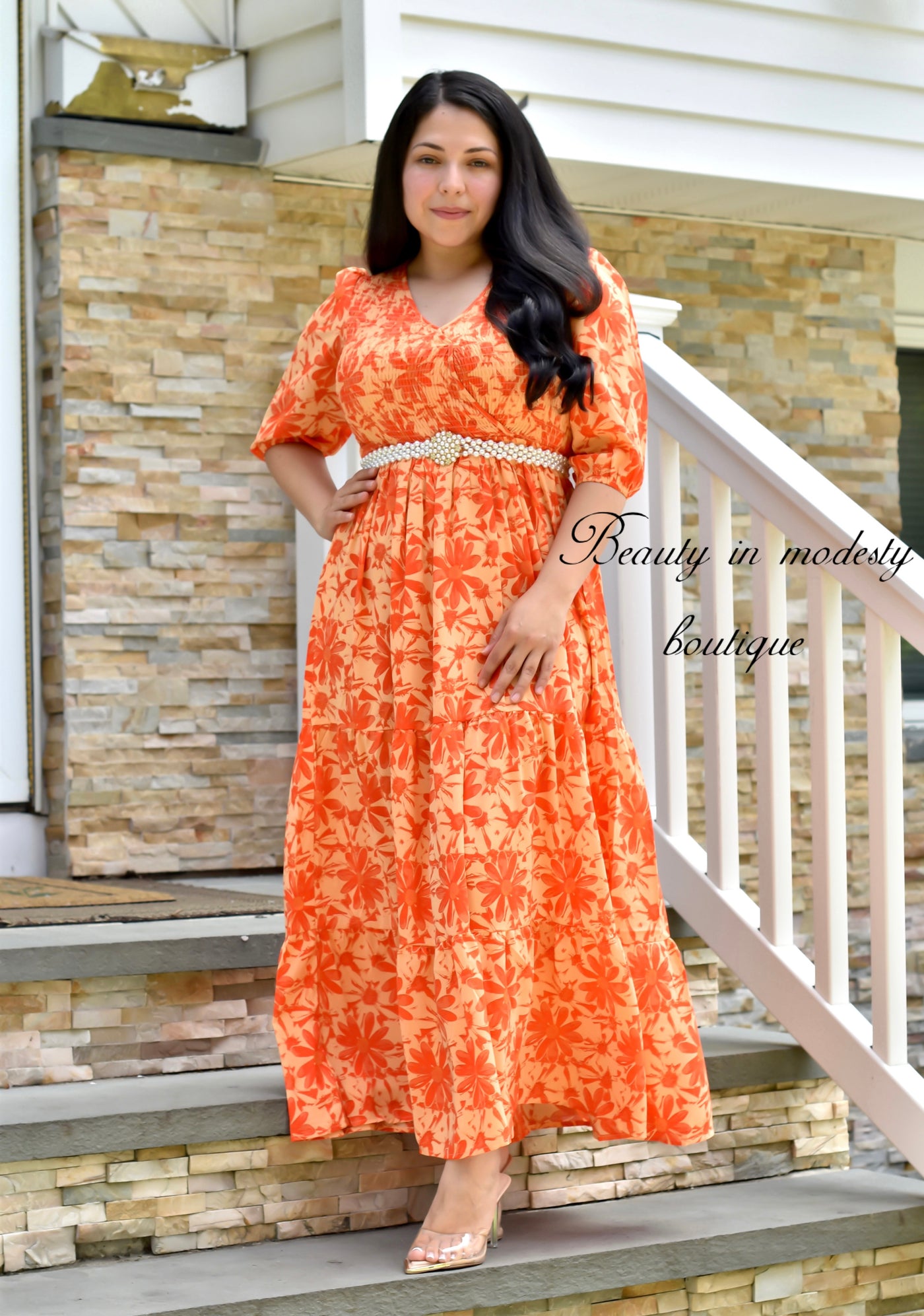 Paula Orange Maxi Dress