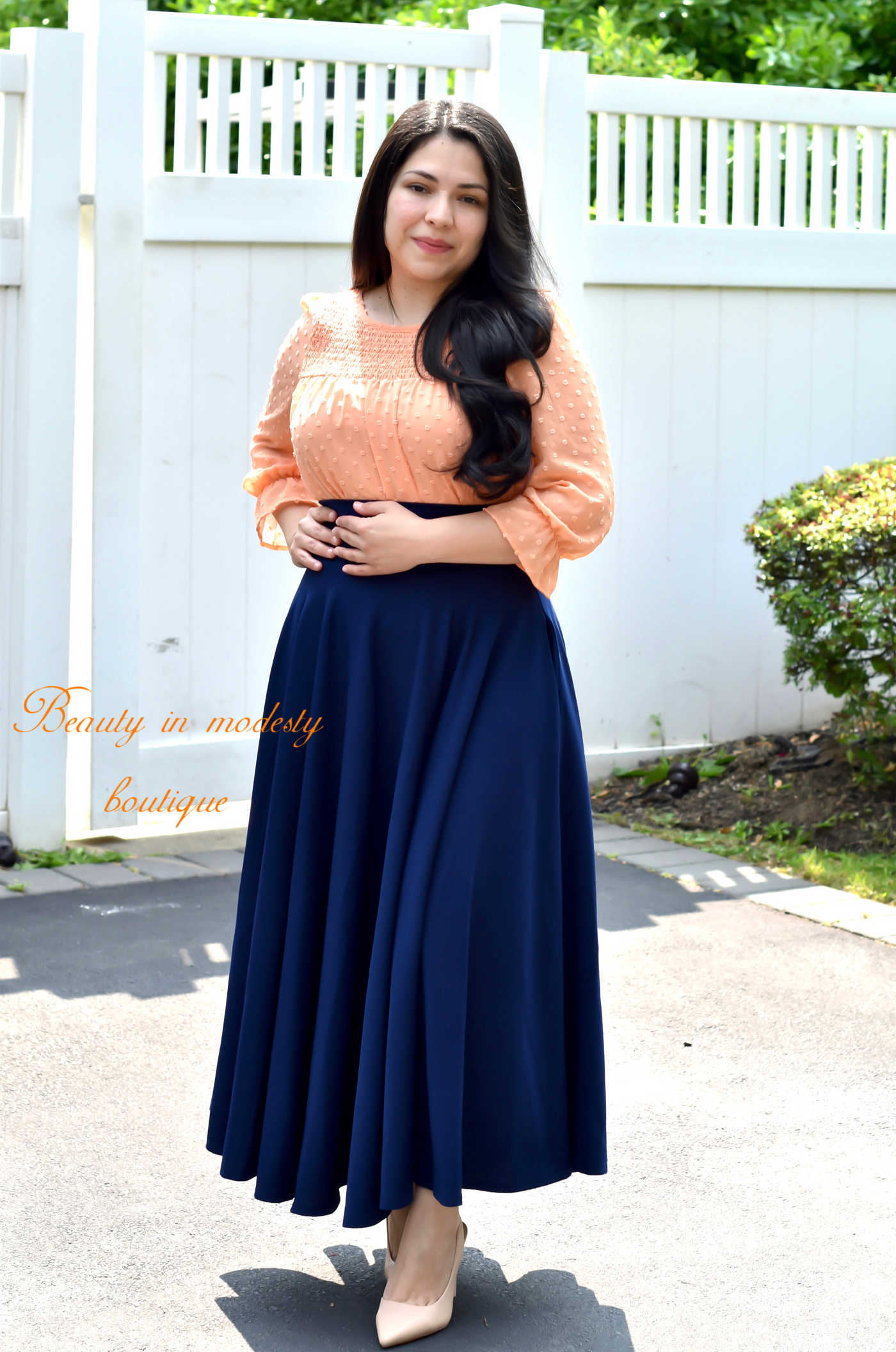 Navy Blue Maxi Skirt