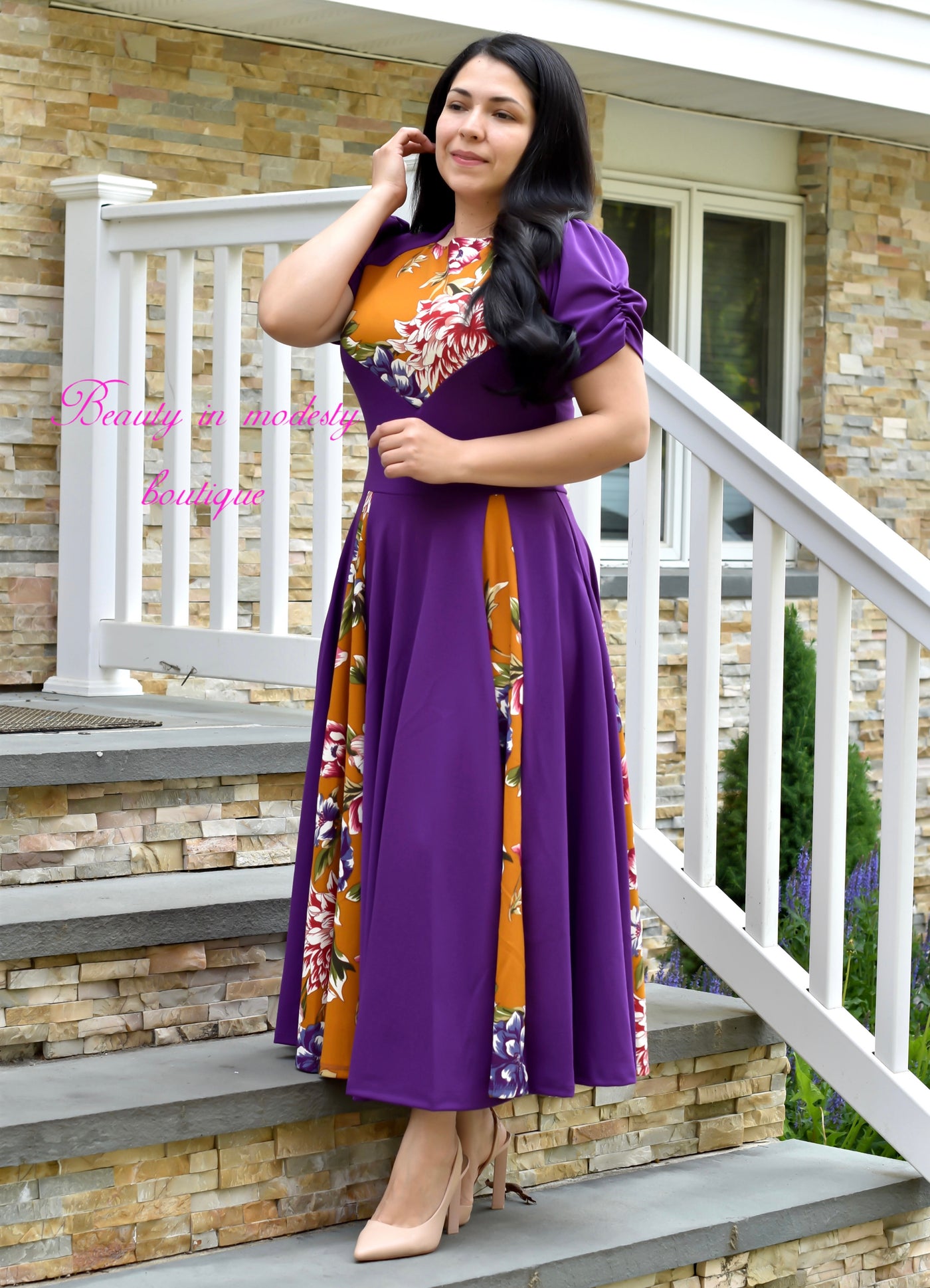 Lexie Purple Midi Dress