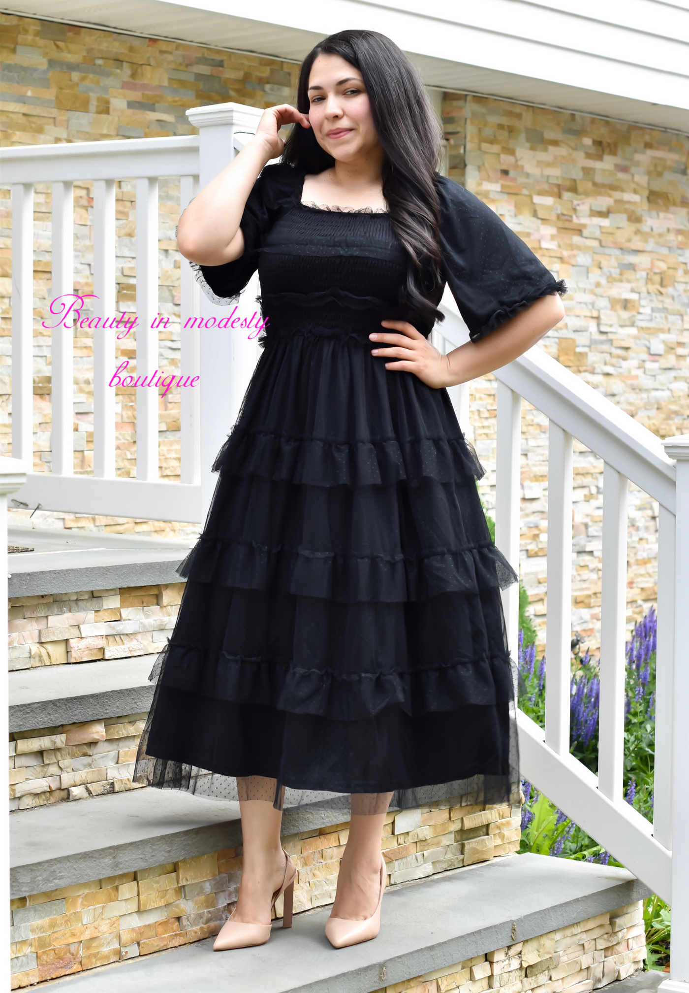 Darling Black Midi Dress