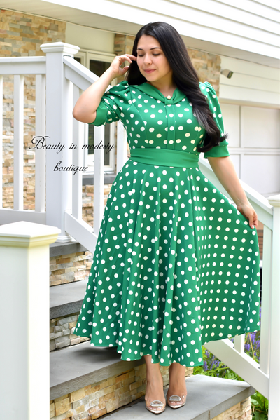 Green Vintage Midi Dress