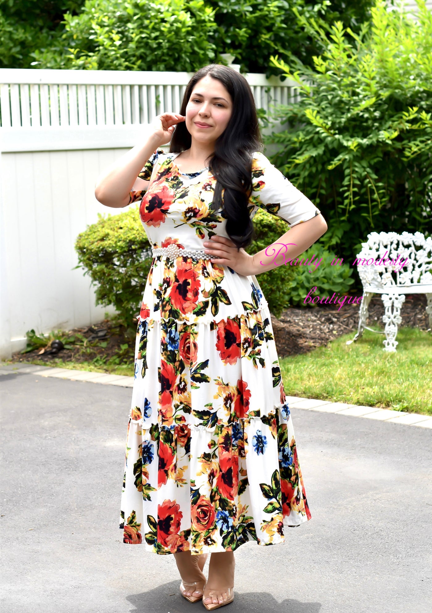 Primavera White Midi Dress