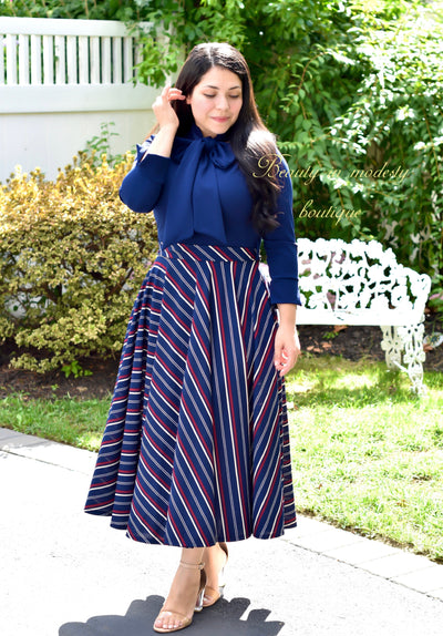 Carolina Navy Midi Dress