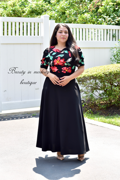 Promo Floral/Black Maxi Dress