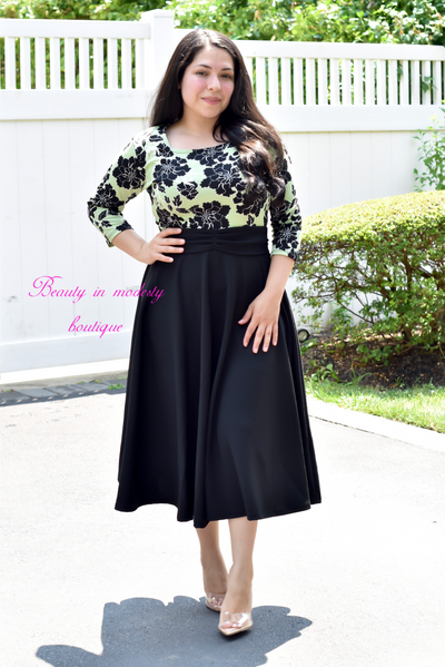 Patricia Green/Black Midi Dress