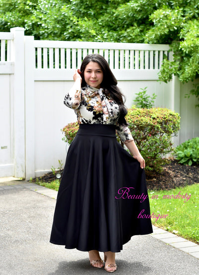 Black Maxi Skirt With Pockets