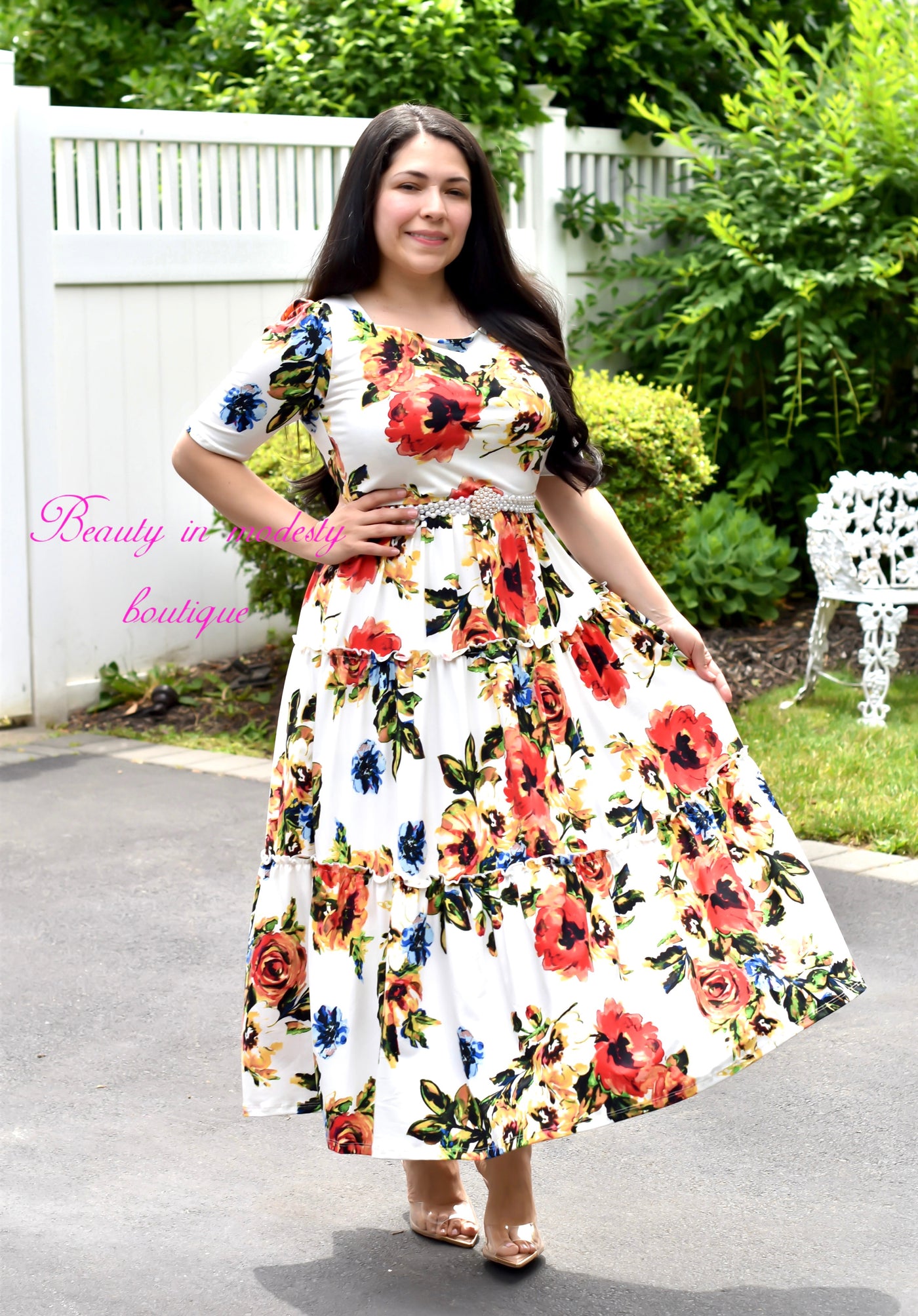 Primavera White Midi Dress