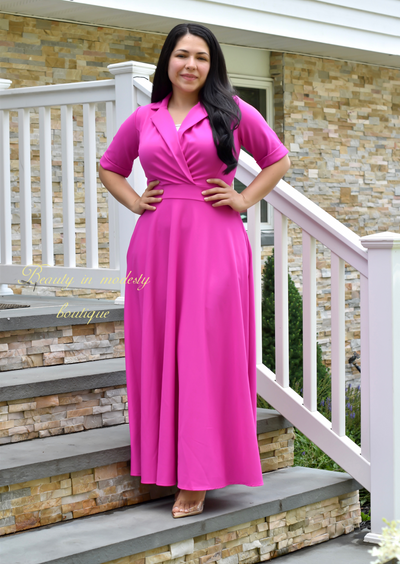 Nailah Fuscia Maxi Dress