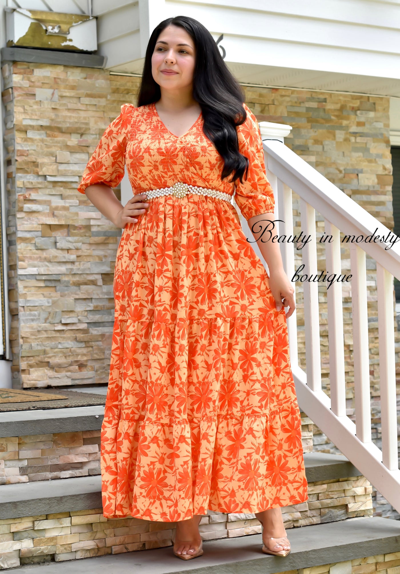 Paula Orange Maxi Dress