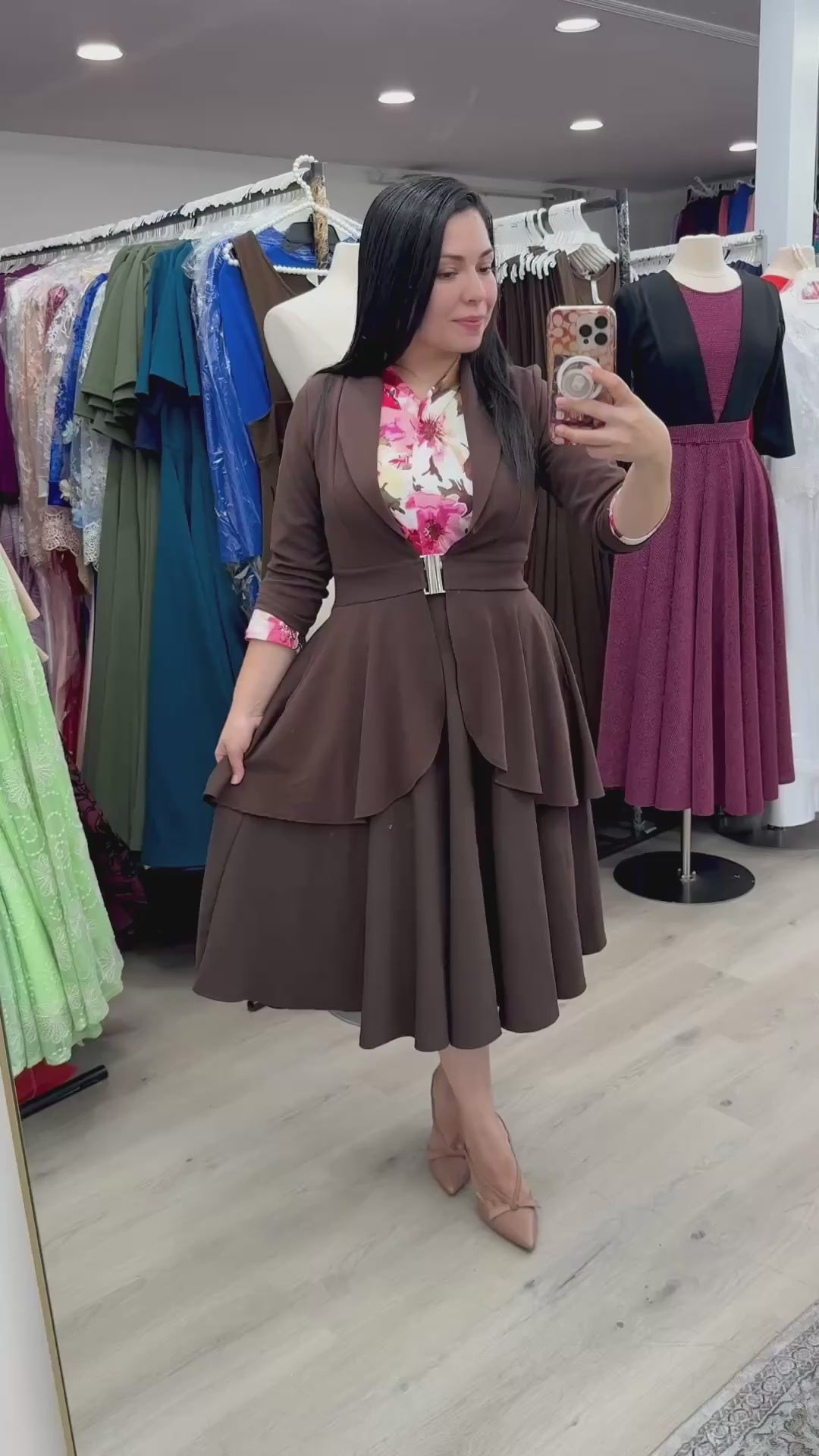 Brown Midi Skirt
