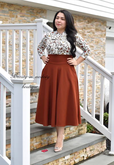 Rust Midi Skirt