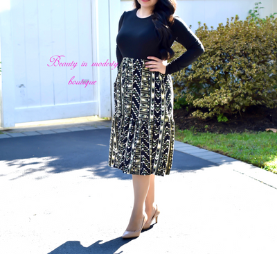 Azteca Black Midi Dress