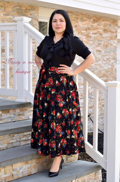 Amalia Black Midi Dress