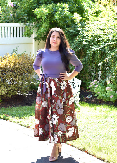 Liss Dark Lila Midi Dress