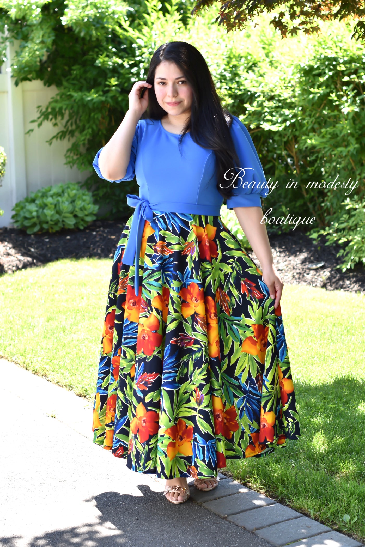 Orquidea Blue Maxi Dress