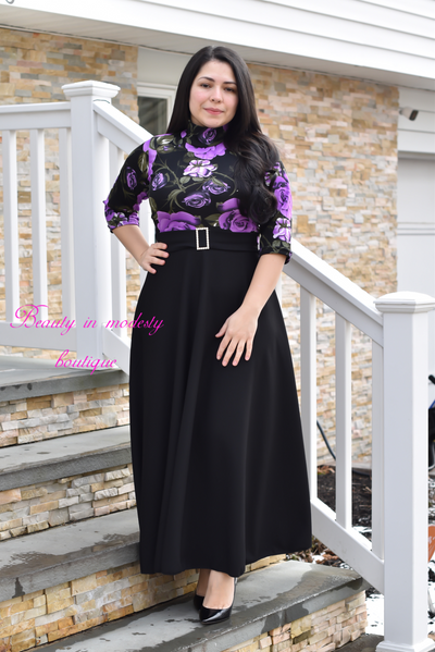 Purple/Black Maxi Dress