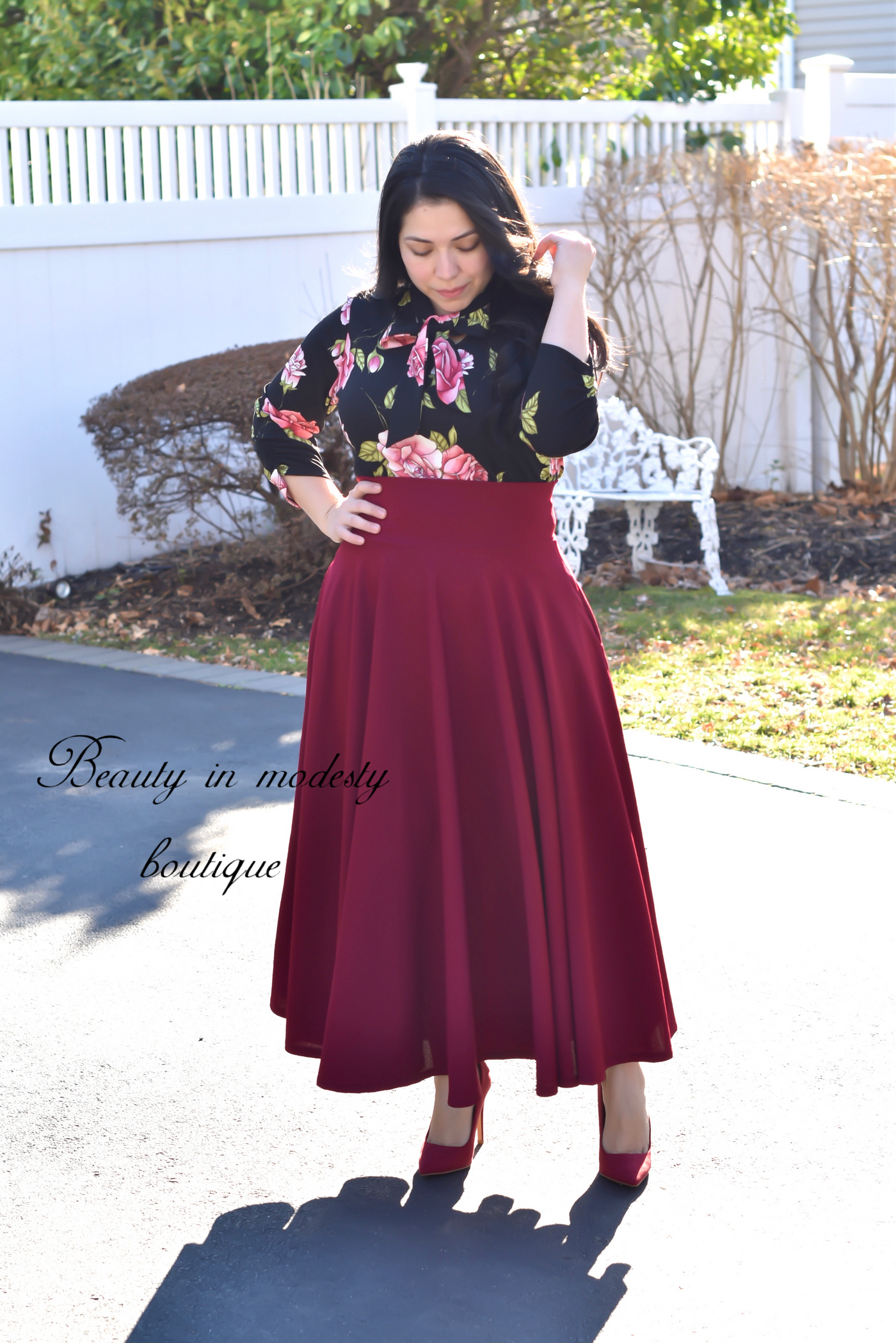 Wine Maxi Skirt