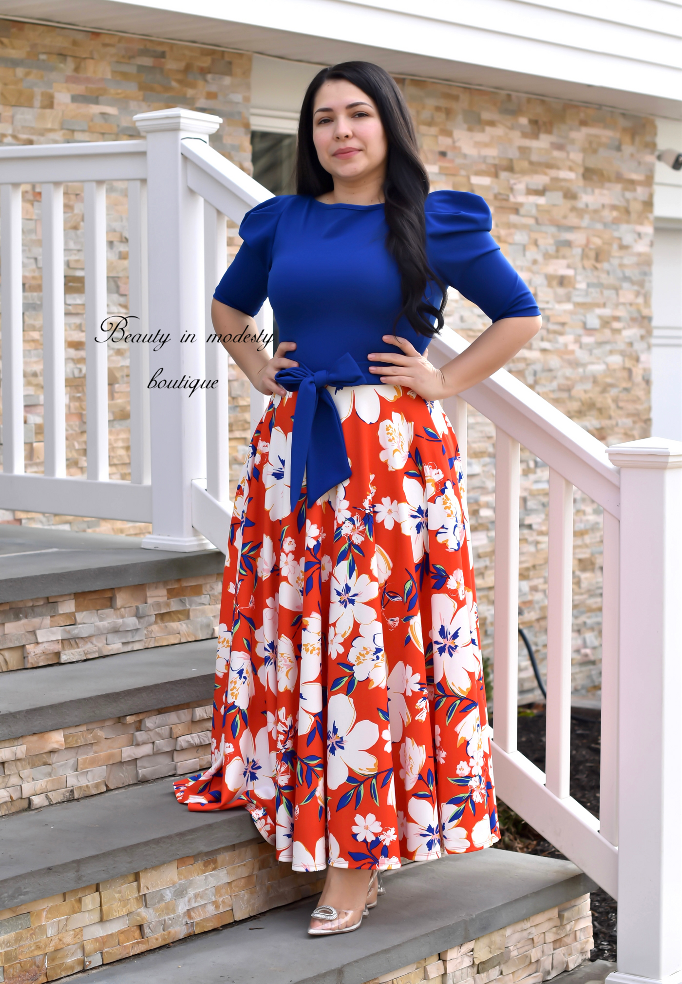 Kellya Royal/Red Maxi Dress