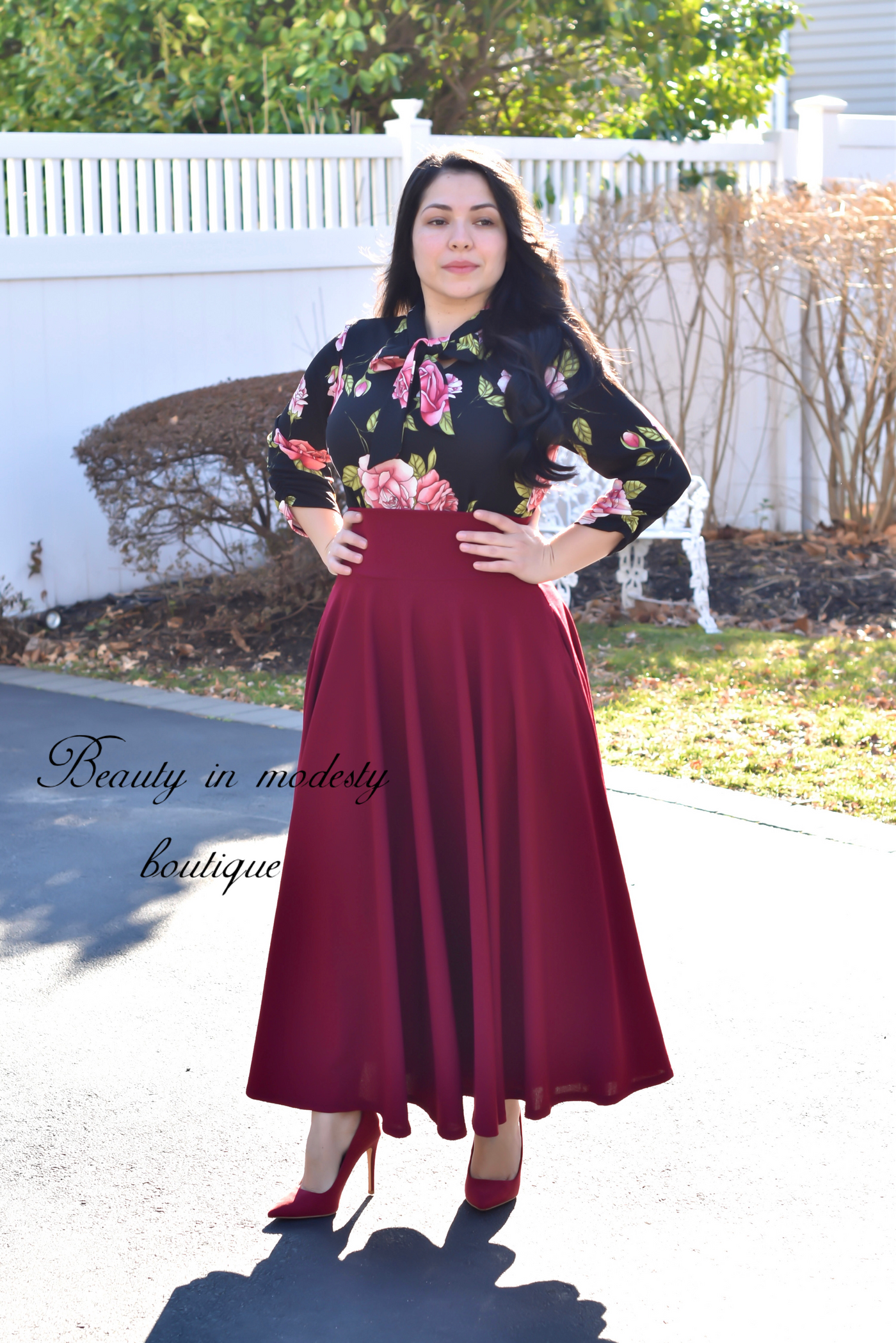 Wine Maxi Skirt