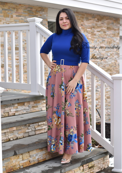 Blue/Dust Maxi Dress