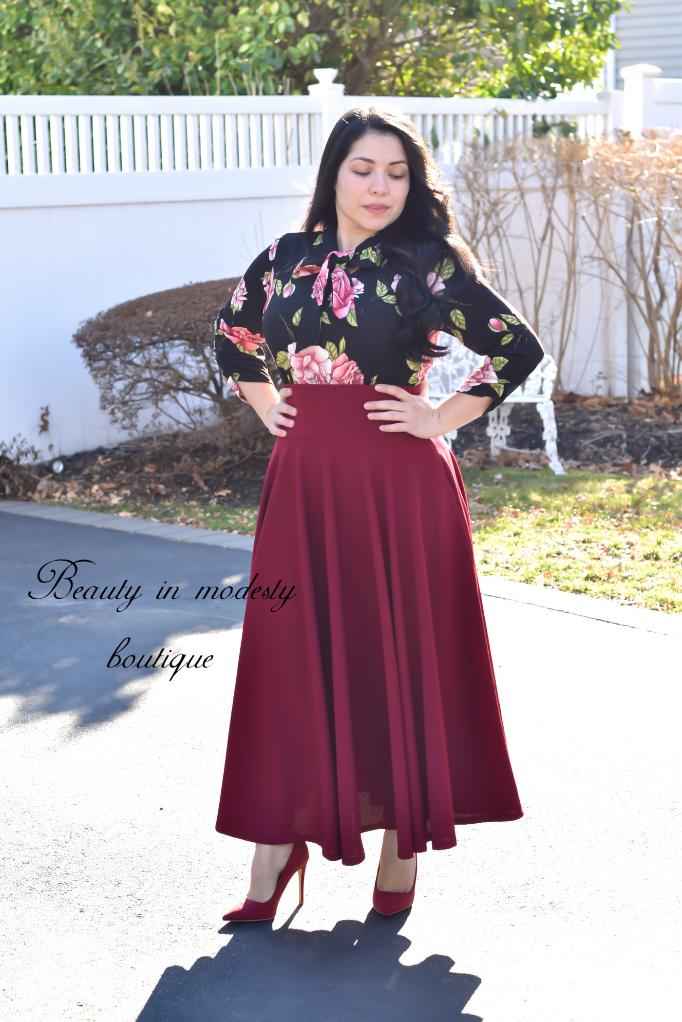 Wine Maxi Skirt