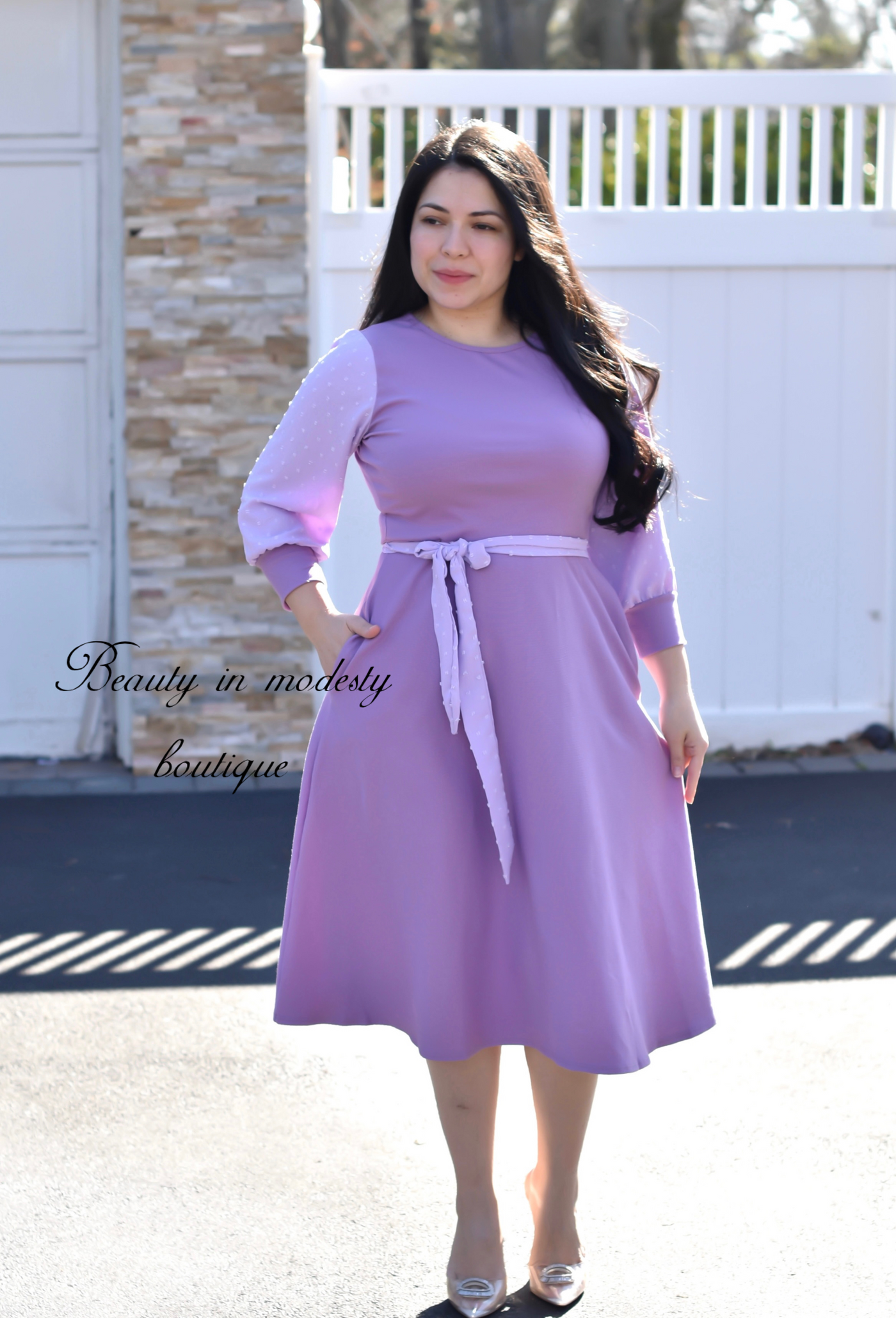 Lilac Soft Midi Dress