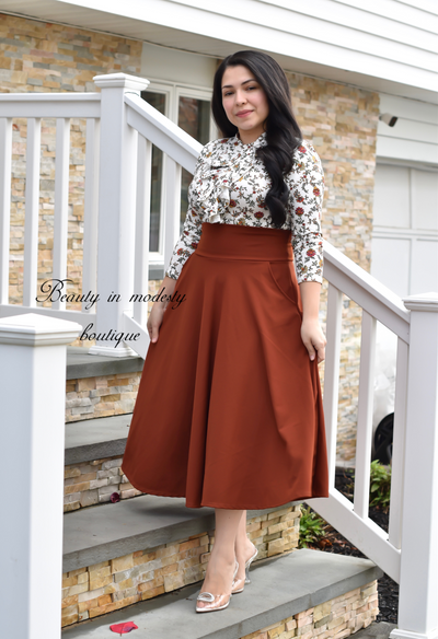 Rust Midi Skirt