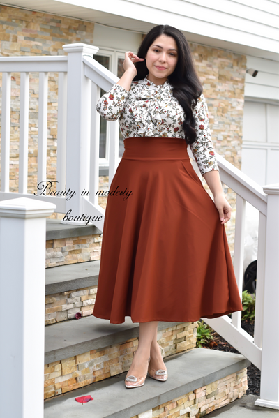 Rust Midi Skirt