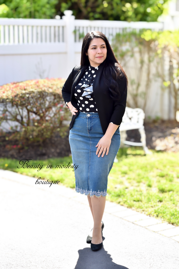 Embroidery Denim Skirt