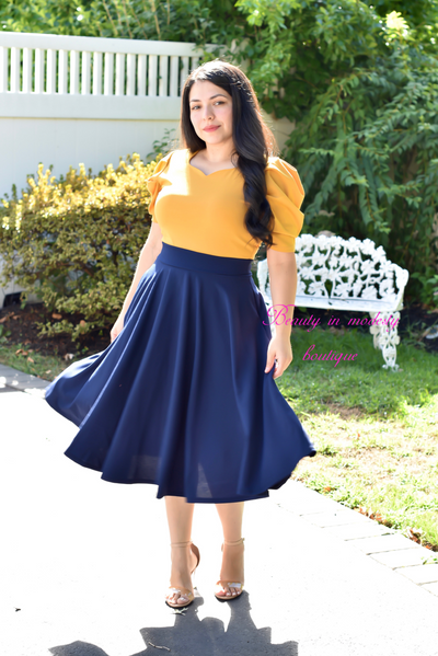 Navy Blue Midi skirt