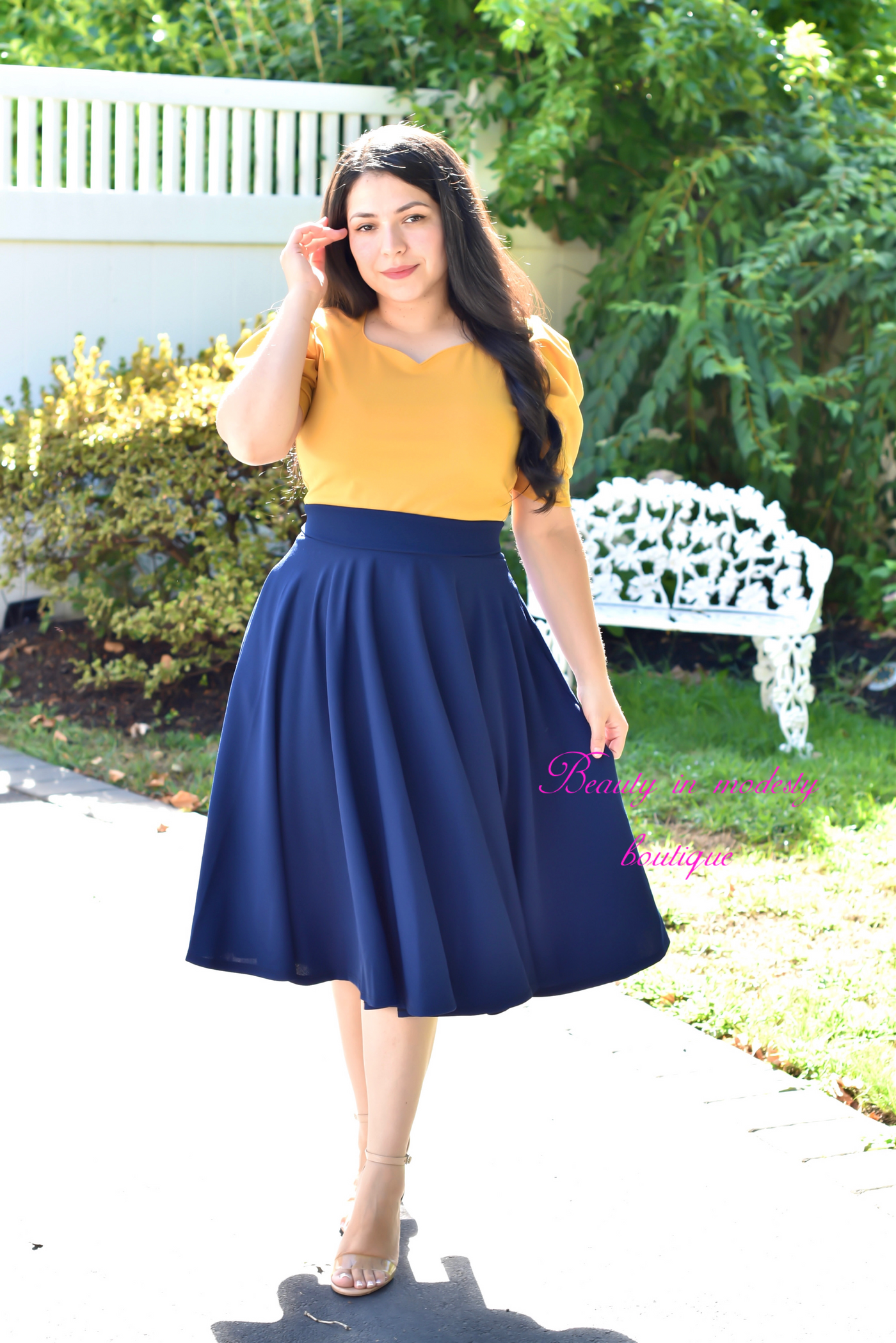 Navy Blue Midi skirt